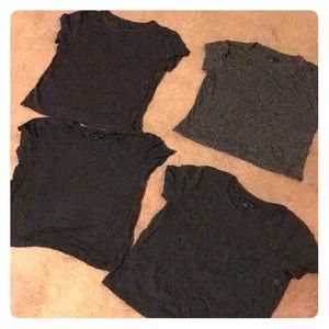 American eagle, 4 Gray crop tops different fabrics